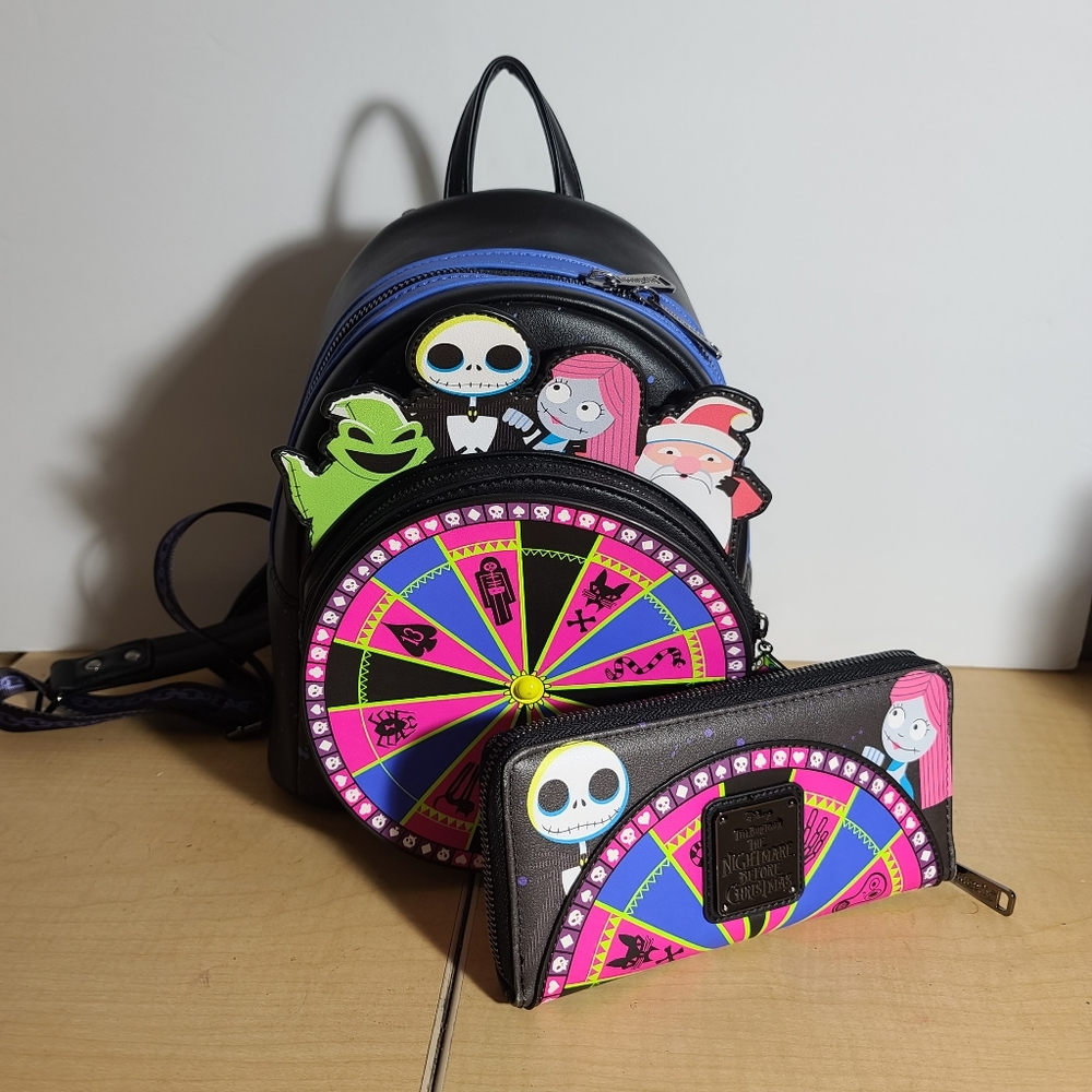 Loungefly nightmare before christmas backpack and wallet bundle